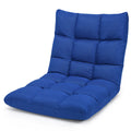 Gymax Adjustable Folding Gaming Chair Cushioned Floor Chair Adjustable Folding Lazy Sofa Blue