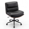 Gymax Armless Office Chair W Wheels Curved Backrest Padded Seat Smooth