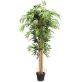 Gymax Artificial Bamboo Silk Tree Planter Green 5 Feet Holiday Decor As Pic