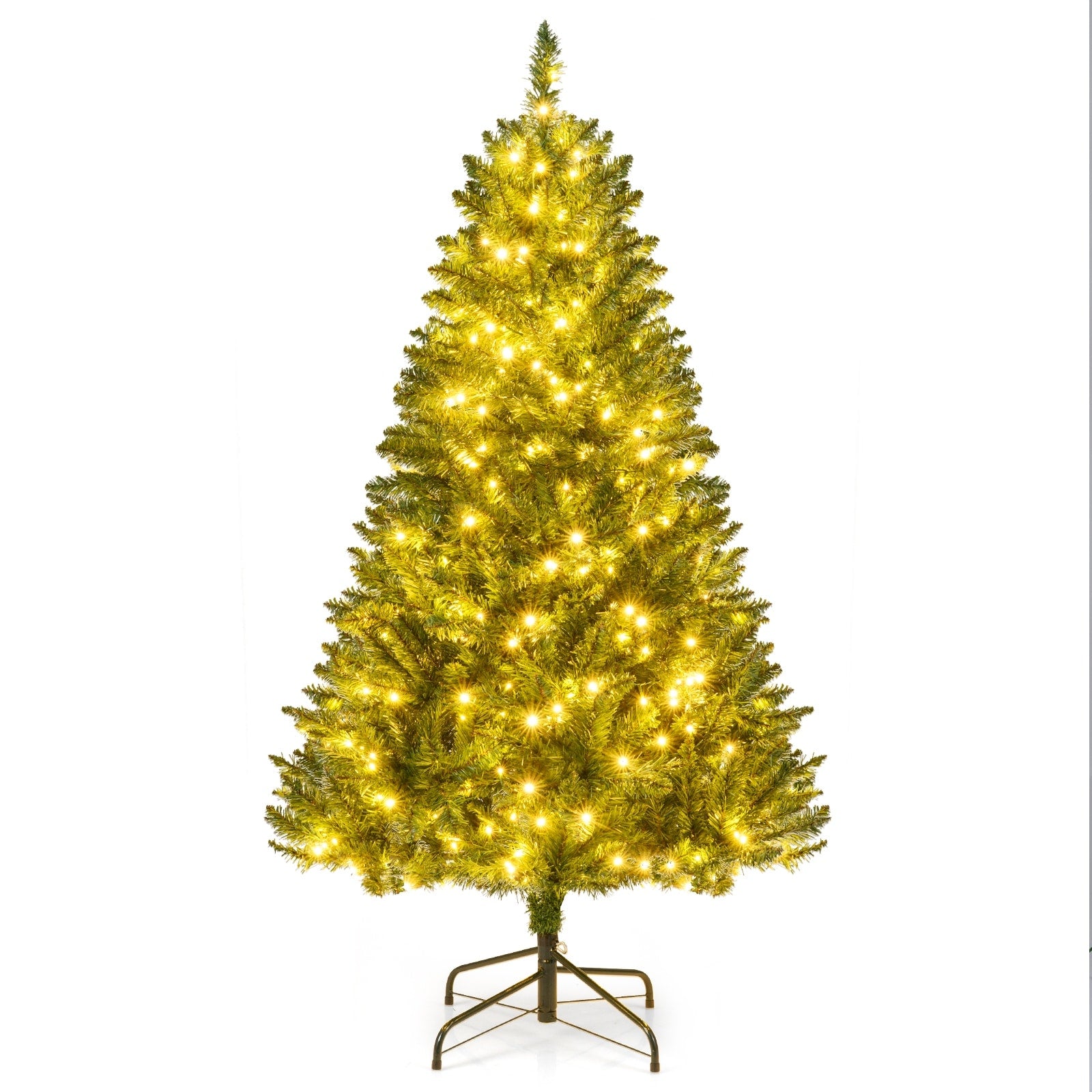 Gymax Artificial Christmas Tree W 990 Branch Tips 1000 Warm White Led