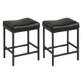 Gymax Bar Stools Set Of 2 25 Faux Leather Upholstered Saddle Stools
