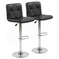 Gymax Bar Stools Set Of 2 Adjustable Swivel Barstools W Back