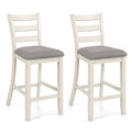 Gymax Bar Stools Set Of 2 Upholstered Counter Height Barstools