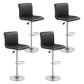 Gymax Bar Stools Set Of 4 Adjustable Swivel Barstools W Back