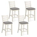 Gymax Bar Stools Set Of 4 Upholstered Counter Height Barstools