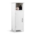 Gymax Bathroom Floor Storage Cabinet Free Standing W Single Door Adjustable Shelf