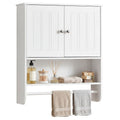 Gymax Bathroom Wall Cabinet Wall Mounted Medicine Cabinet W Towel Bar
