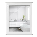 Gymax Bathroom Wall Mirror W Shelf Square Vanity Makeup Mirror Multipurpose Usage