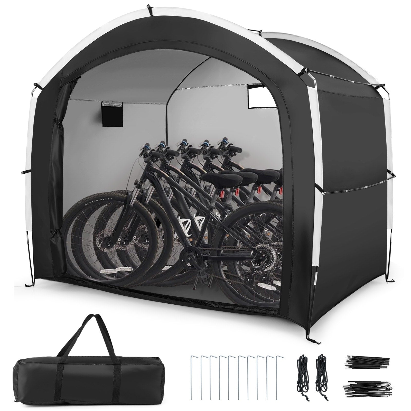 Gymax Bike Storage Tent W Window Floor Portable Garage Shed For 5