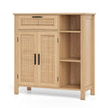 Gymax Buffet Sideboard W Rattan Woven Doors Drawer Adjustable Shelf