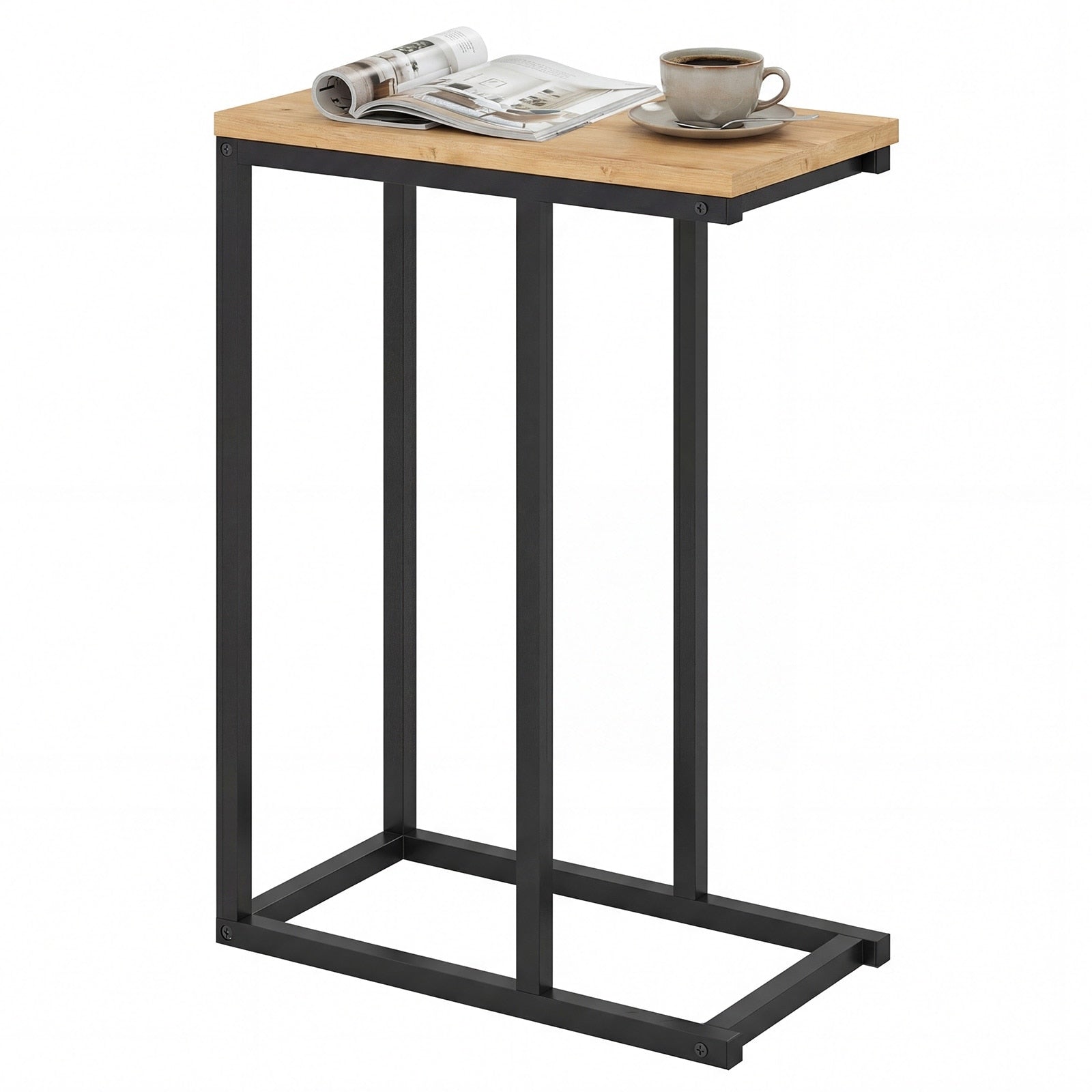 Gymax C Shaped End Table W Adjustable Foot Pads Small Snack Table For