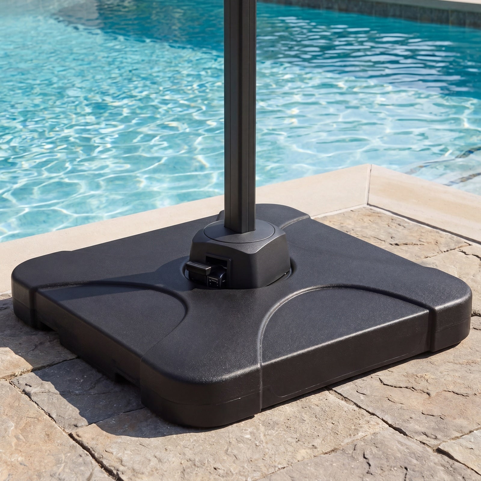Gymax Cantilever Patio Umbrella Base 242 Lbs Water Sand Fillable