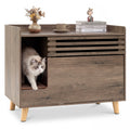 Gymax Cat Litter Box Enclosure Hidden Litter Box Furniture W