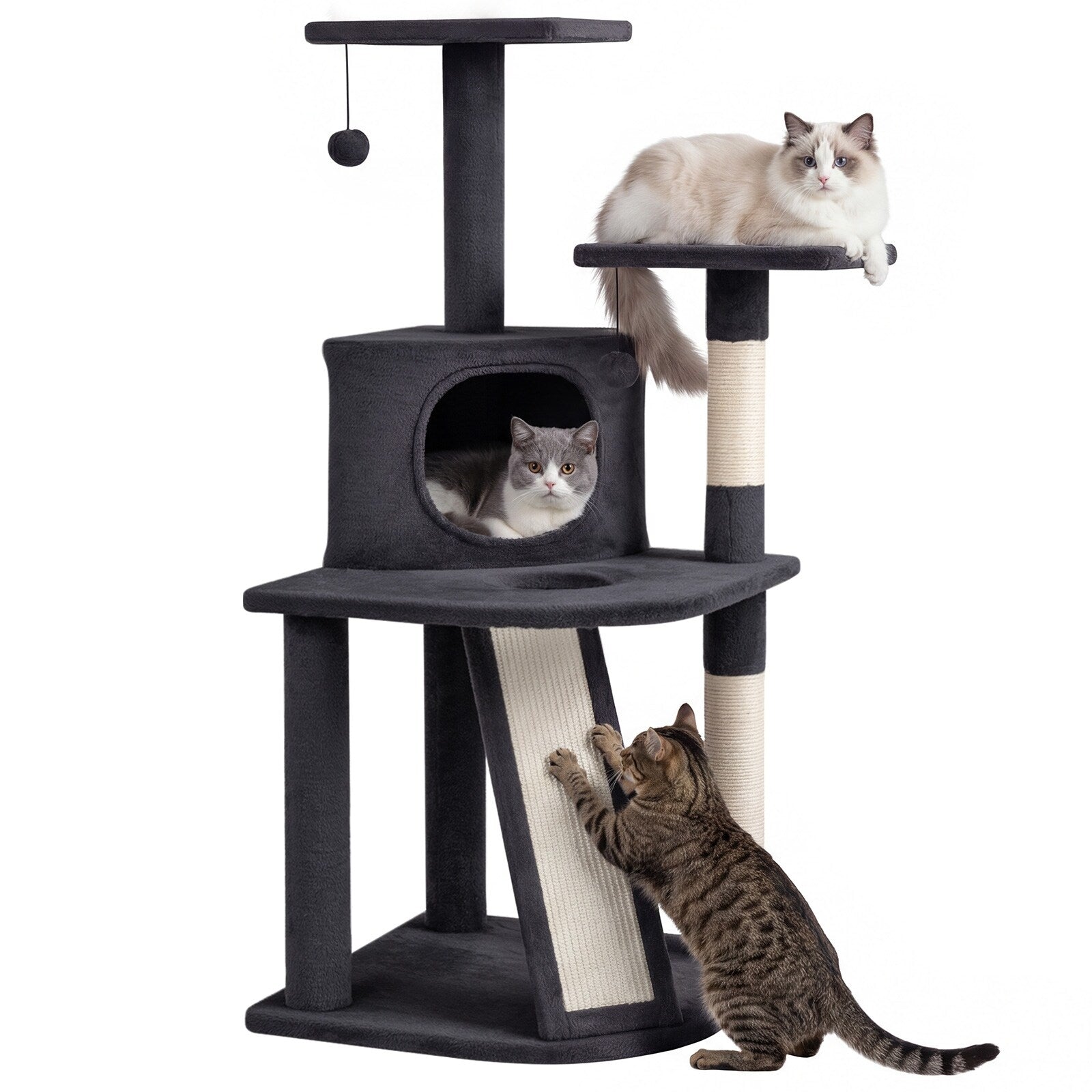 Gymax Cat Tree Multi Level Cat Tower W Top Perches Cozy Condo