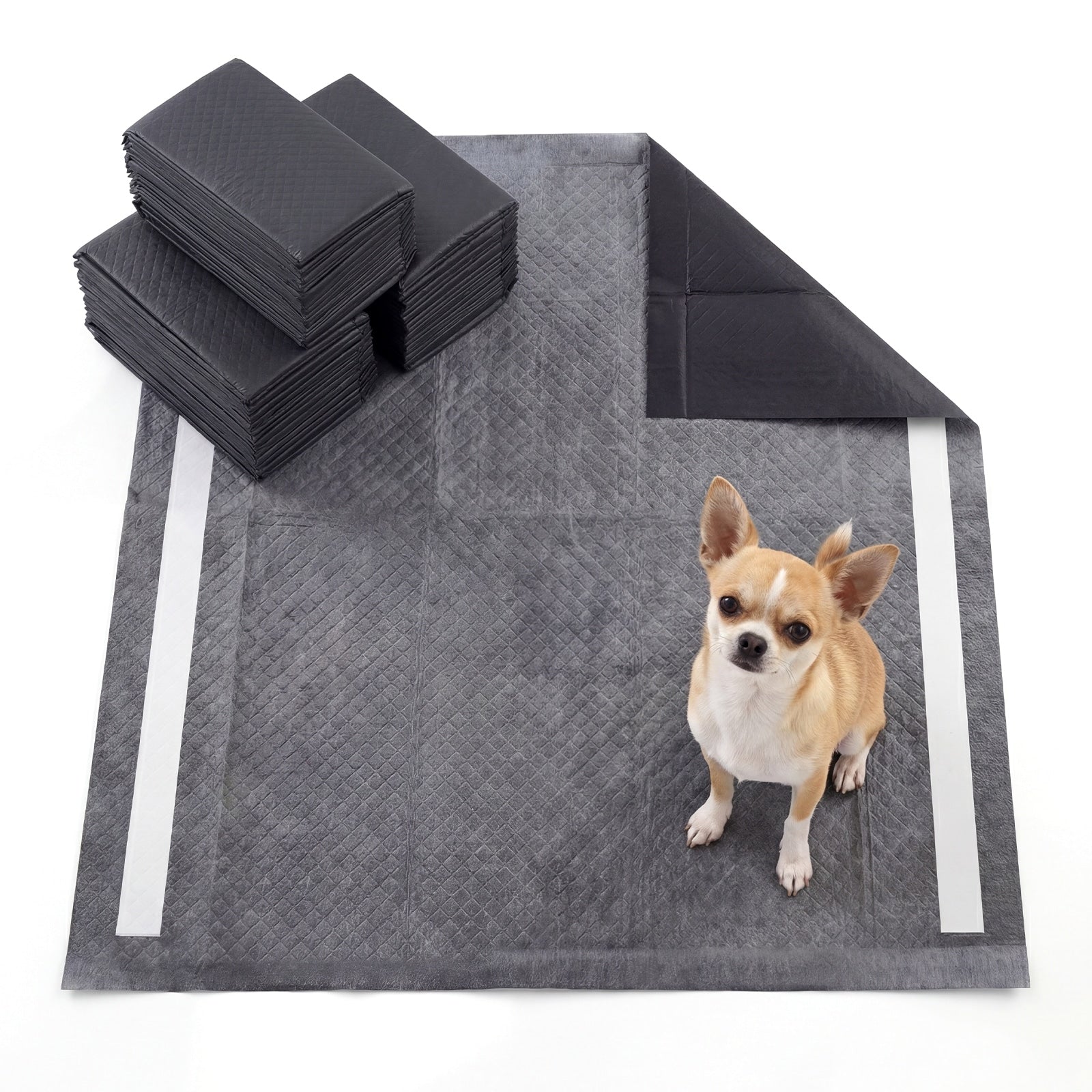 Gymax Charcoal Dog Pee Pads 24 X 24 6 Layer Leak Proof Pet Potty Black