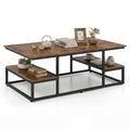 Gymax Coffee Table W Storage Rectangle Center Table W Open
