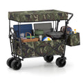 Gymax Collapsible Wagon W Removable Canopy Folding Garden Cartoutdoor
