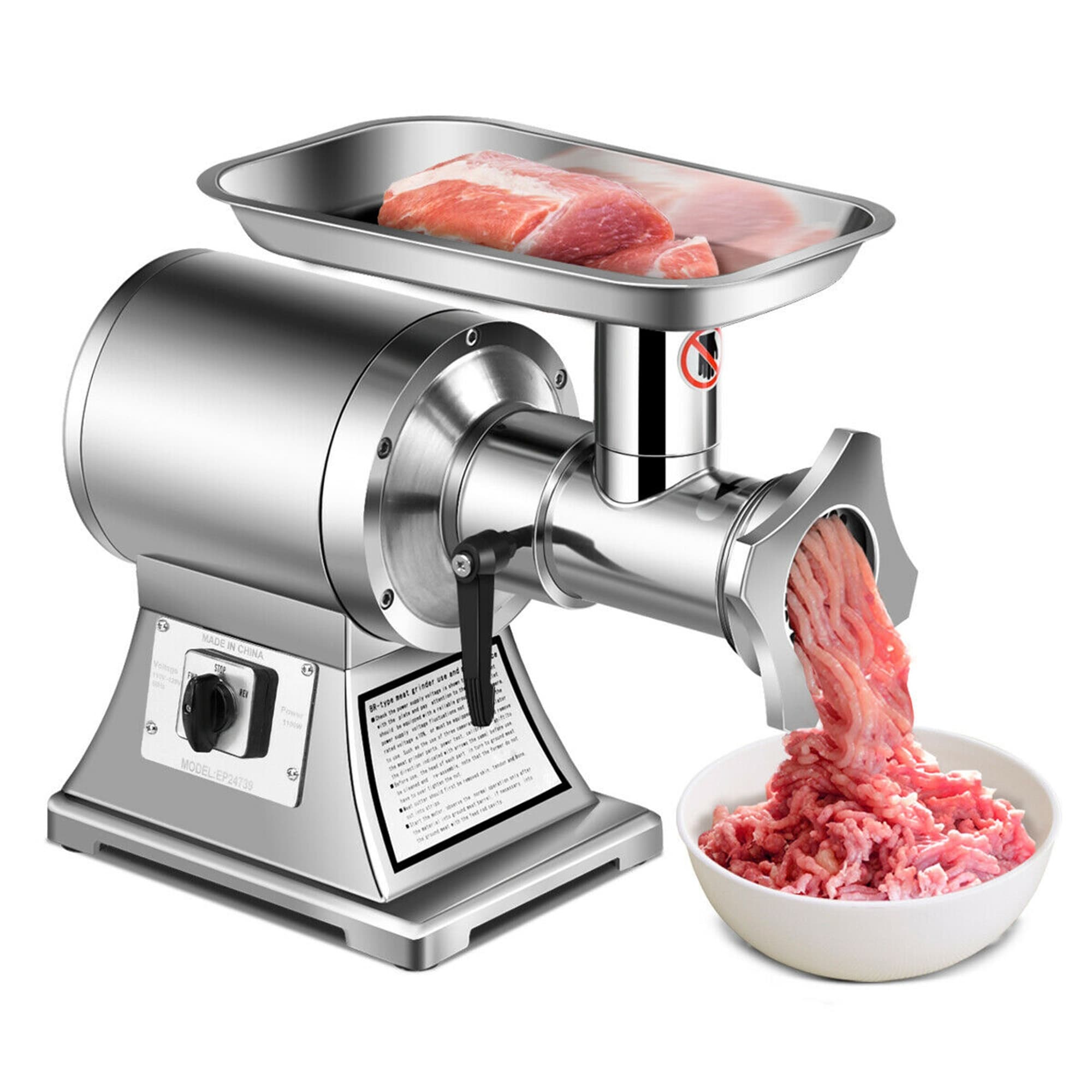 Gymax Commercial Grade Meat Grinder Stainless Steel Heavy Duty 1.5Hp 1100W 550Lb H