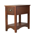 Gymax Contemporary Chair Side End Table Compact Table W Drawer Nightstand Espresso Tawny Walnut