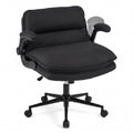 Gymax Criss Cross Chair On Wheels W Flip Up Arms Adjustable Height