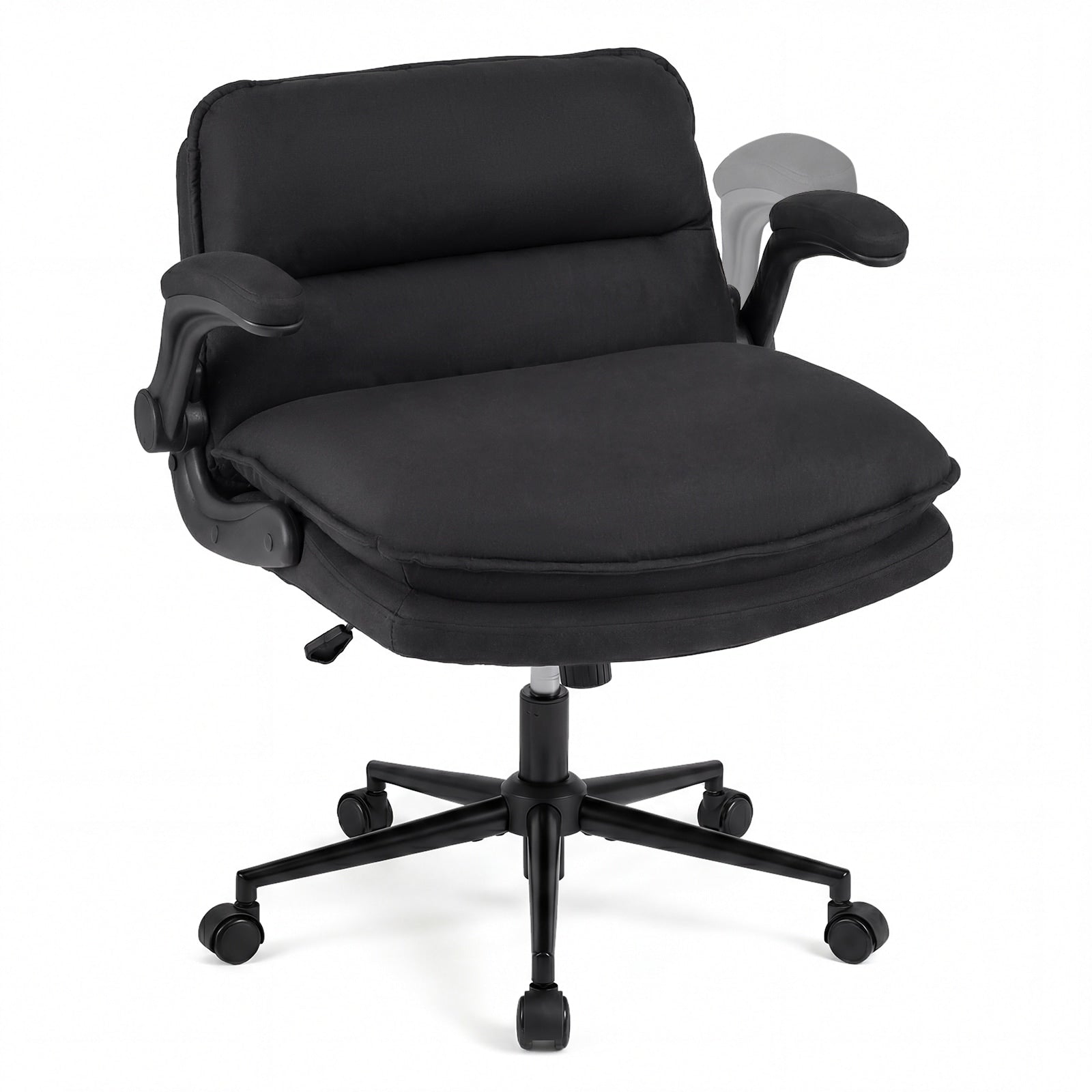 Gymax Criss Cross Chair On Wheels W Flip Up Arms Adjustable Height
