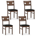 Gymax Dining Chair Set Of 4 W Rubber Wood Frame Padded Seat Curved