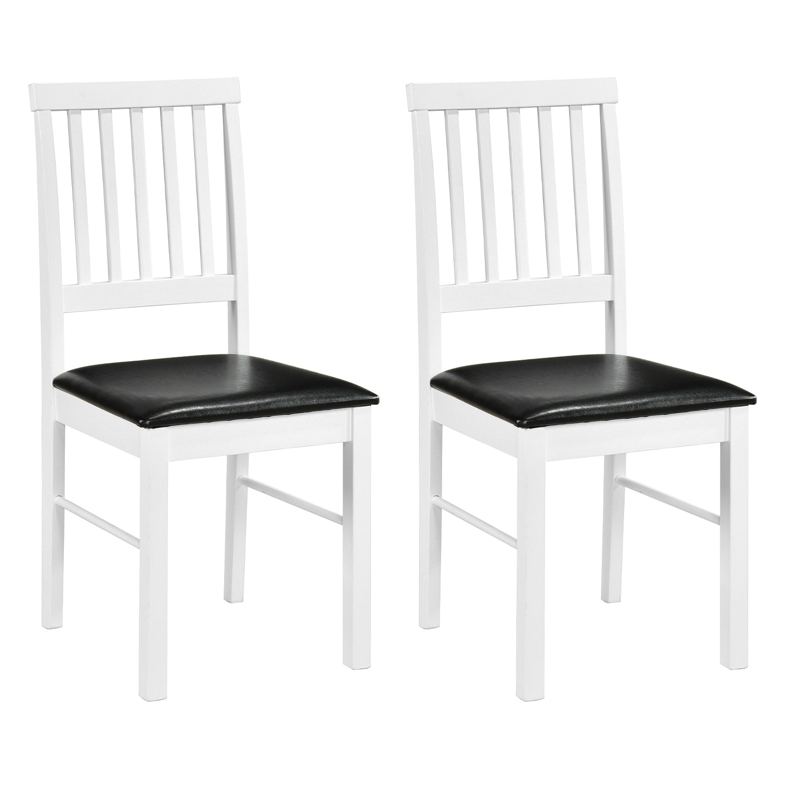 Gymax Dining Chairs Set Of 2 W Hollowed Backrest Padded Seat Rubber