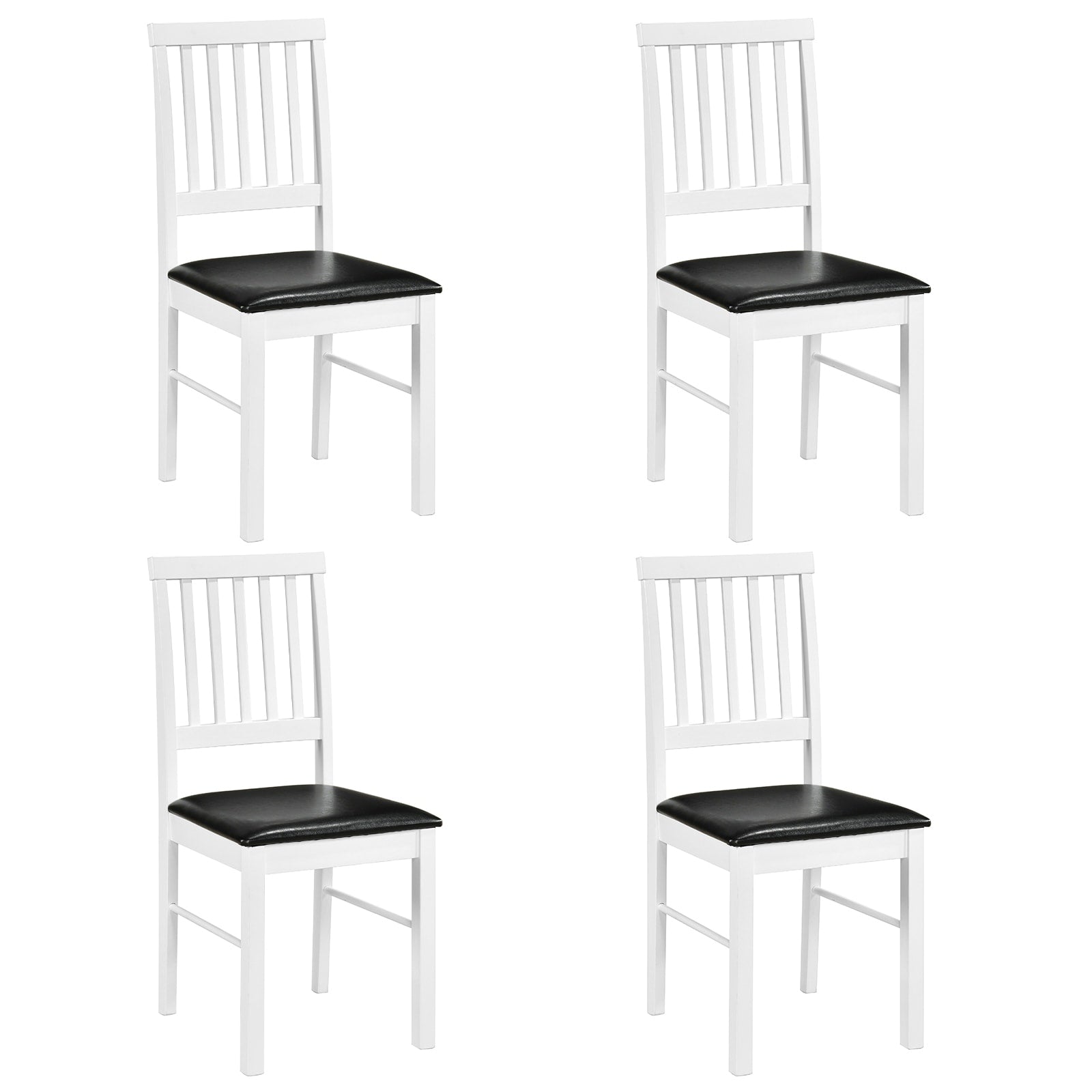 Gymax Dining Chairs Set Of 4 W Hollowed Backrest Padded Seat Rubber