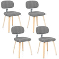 Gymax Dining Chairs Set Of 4 W Curved Backrest Padded Seat For Dining