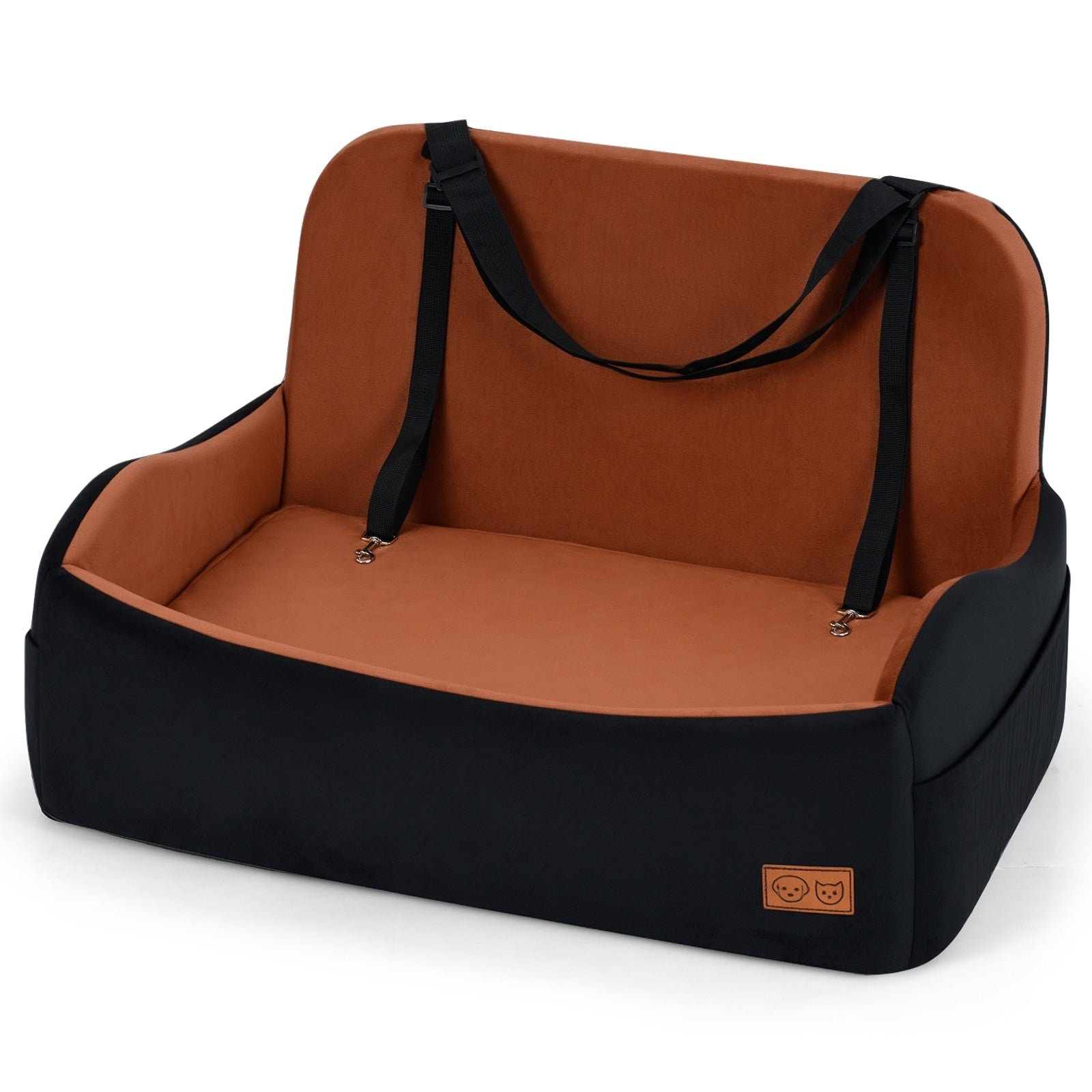 Gymax Dog Car Seat For Medium Large Dogs Up To 55 Lbsfoam Dog Brown Black