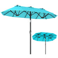 Gymax Double Sided Patio Umbrella W Push Button Tilt Crank Handle 3