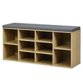 Gymax Entryway Padded Shoe Storage Bench 10 Cube Organizer Bench 41 X 12 X 19
