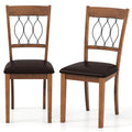 Gymax Fabric Dining Chair Set Of 2 W Padded Seat Elegant Backrest For