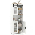 Gymax Farmhouse Bathroom Floor Cabinet 59 H Freestanding Linen Storage