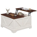 Gymax Farmhouse Lift Top Coffee Table W Lifting Tabletop Hidden
