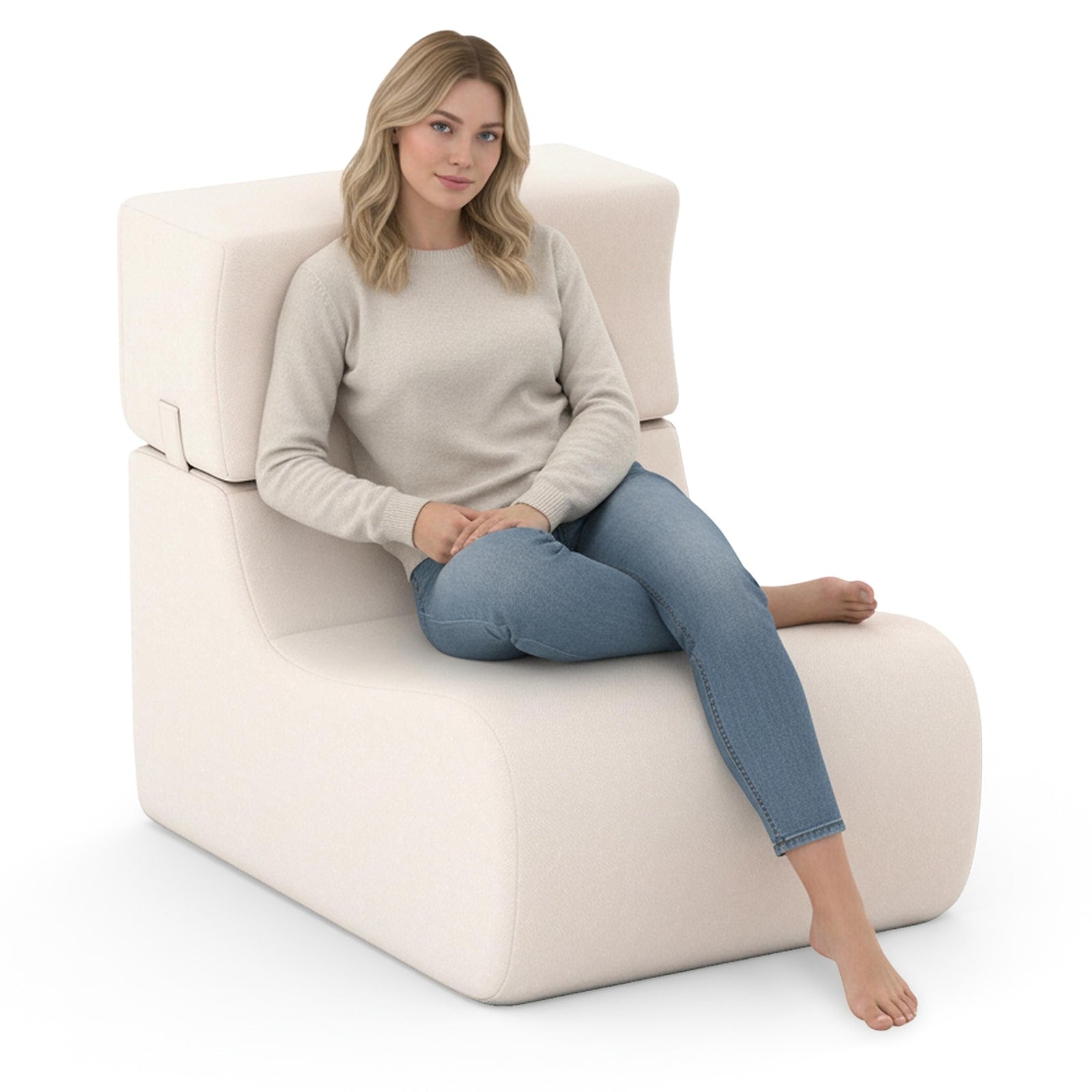 Gymax Floor Chair W Detachable Headrest Washable Ice Velvet Cover