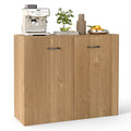 Gymax Floor Storage Cabinet Buffet Sideboard W Double Doors Wooden