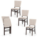 Gymax Foldable Dining Chair Set Of 4 W Padded Seat Tilt Backrest