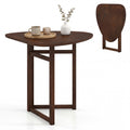 Gymax Foldable Dining Table W Rubber Wood Legs Space Saving Dinner Walnut