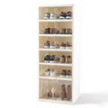 Gymax Foldable Shoe Rack Organizer Plastic Stackable Shoe Storage Box