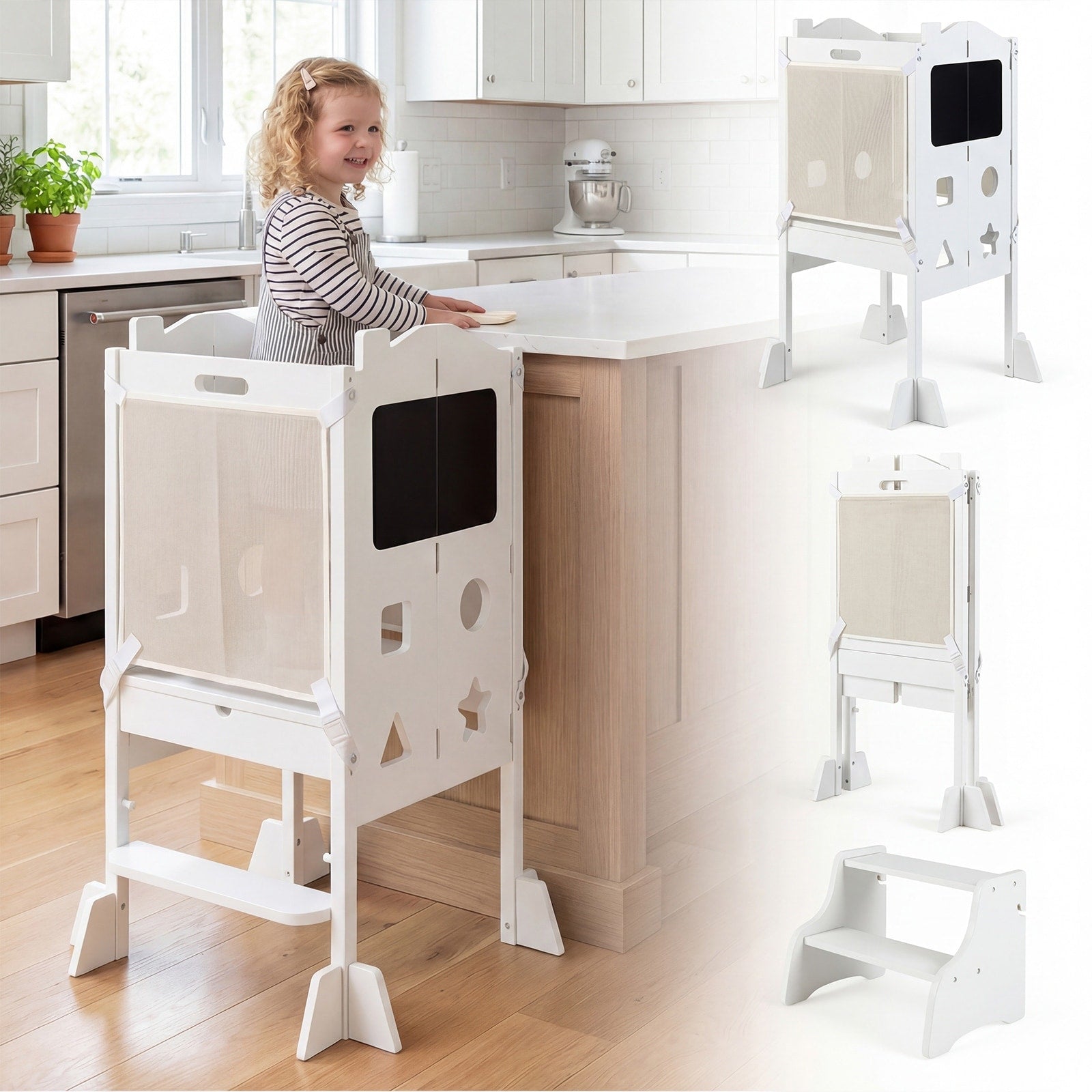 Gymax Foldable Toddler Step Stool W Chalkboards 2 Step Stool