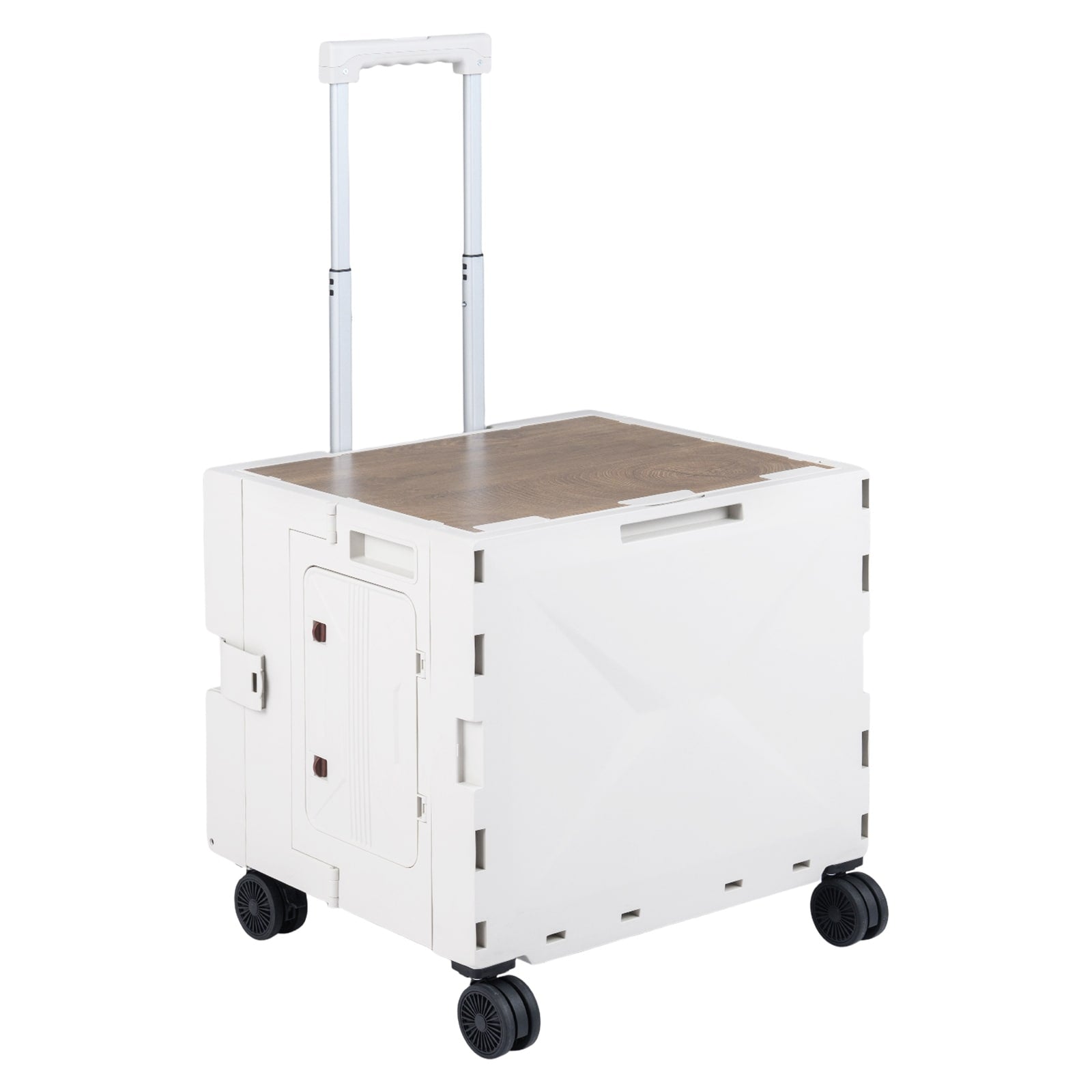 Gymax Foldable Utility Cart On 4 Rotate Wheels W Telescoping Handle
