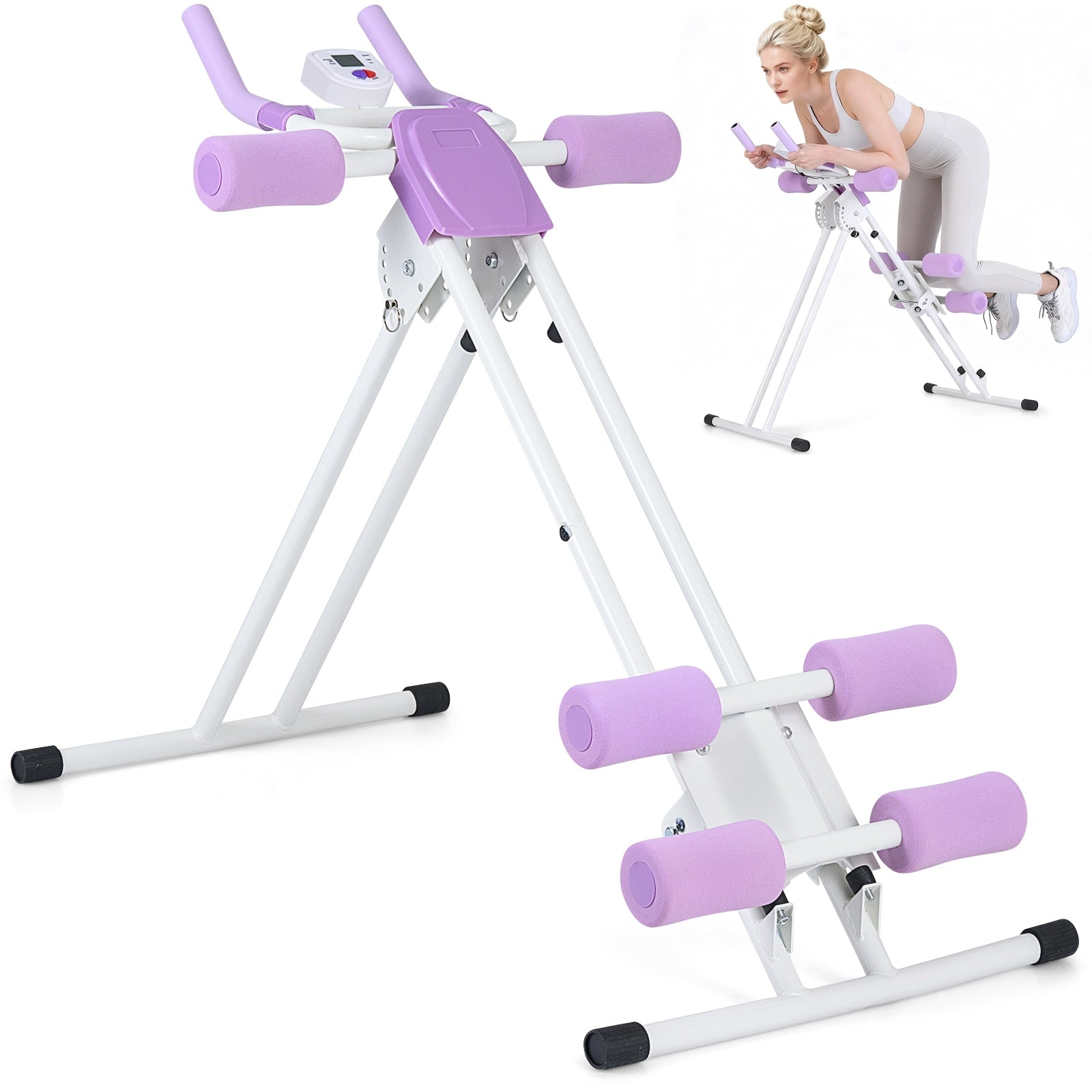 Gymax Folding Ab Machine Adjustable Ab Trainer W 6 Inclined Angles