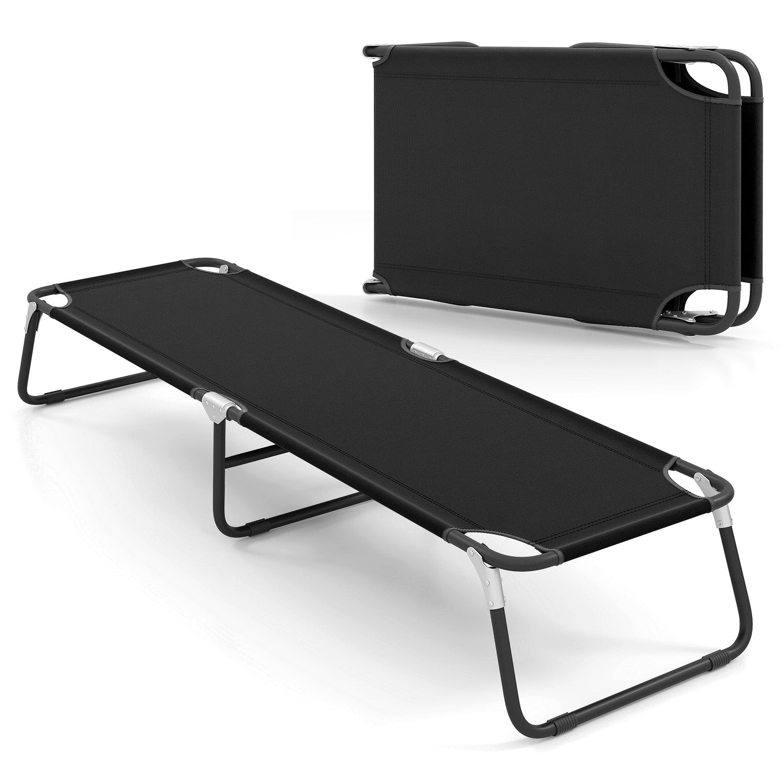 Gymax Folding Camping Bed Outdoor Portable Military Cot Sleeping