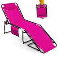 Gymax Folding Chaise Lounge Chair W Comfortable Headrest Easy Folding