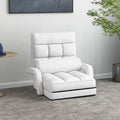 Gymax Beige Folding Lazy Sofa Floor Chair Sofa Lounger Bed With Armrests And Pillow