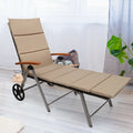 Gymax Folding Patio Rattan Lounge Chair Chaise Cushioned Aluminum