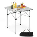 Gymax Folding Roll Up Camping Table W Metal Legs Carry Bag For Picnic
