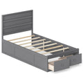 Gymax Full Size Bed Frame W Storage Drawers Headboard Wooden