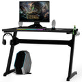 Gymax Gaming Desk Computer Studio Desk Pc Table Z Shape Gamer Workstation W Mousepad As Pic